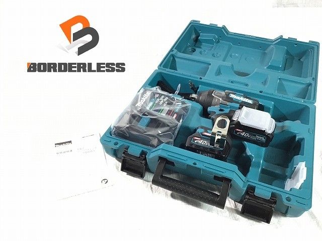 ☆未使用品☆ makita マキタ 40Vmax 充電式インパクトレンチ TW001GRDX 青/ブルー バッテリー2個(2.5Ah)充電器+ケース133769