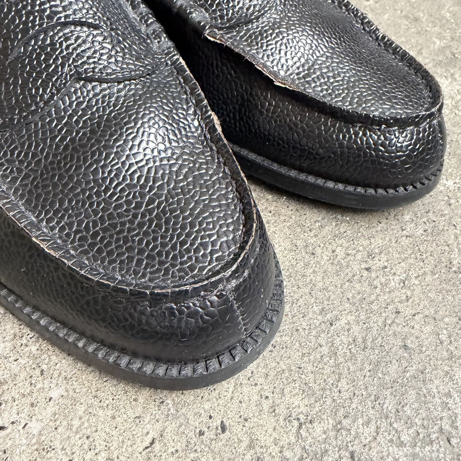 KENFORD EMBOSSED LOAFERS SCOTH GRAIN シボ柄 ブラック 25 1/2 ケン 