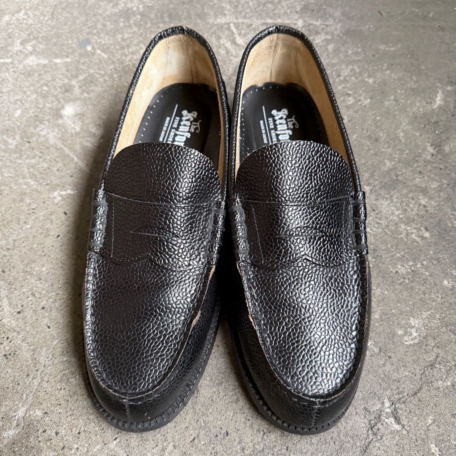 KENFORD EMBOSSED LOAFERS SCOTH GRAIN シボ柄 ブラック 25 1/2 ケン 