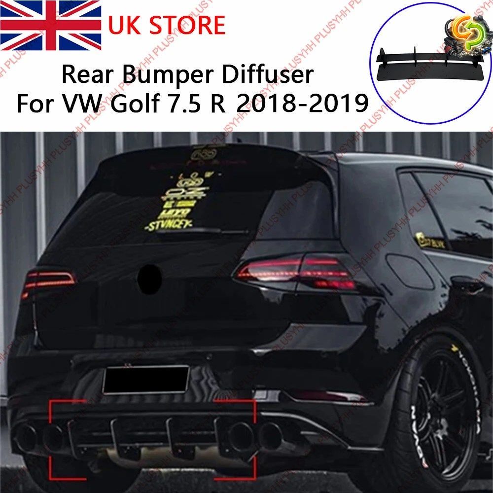 MK7.5 R リアバンパーディフューザーリップスポイラー VVW ゴルフ 7.5 R 2018-2019 外装パーツ ゴルフ7.5 R デコレーション ホット