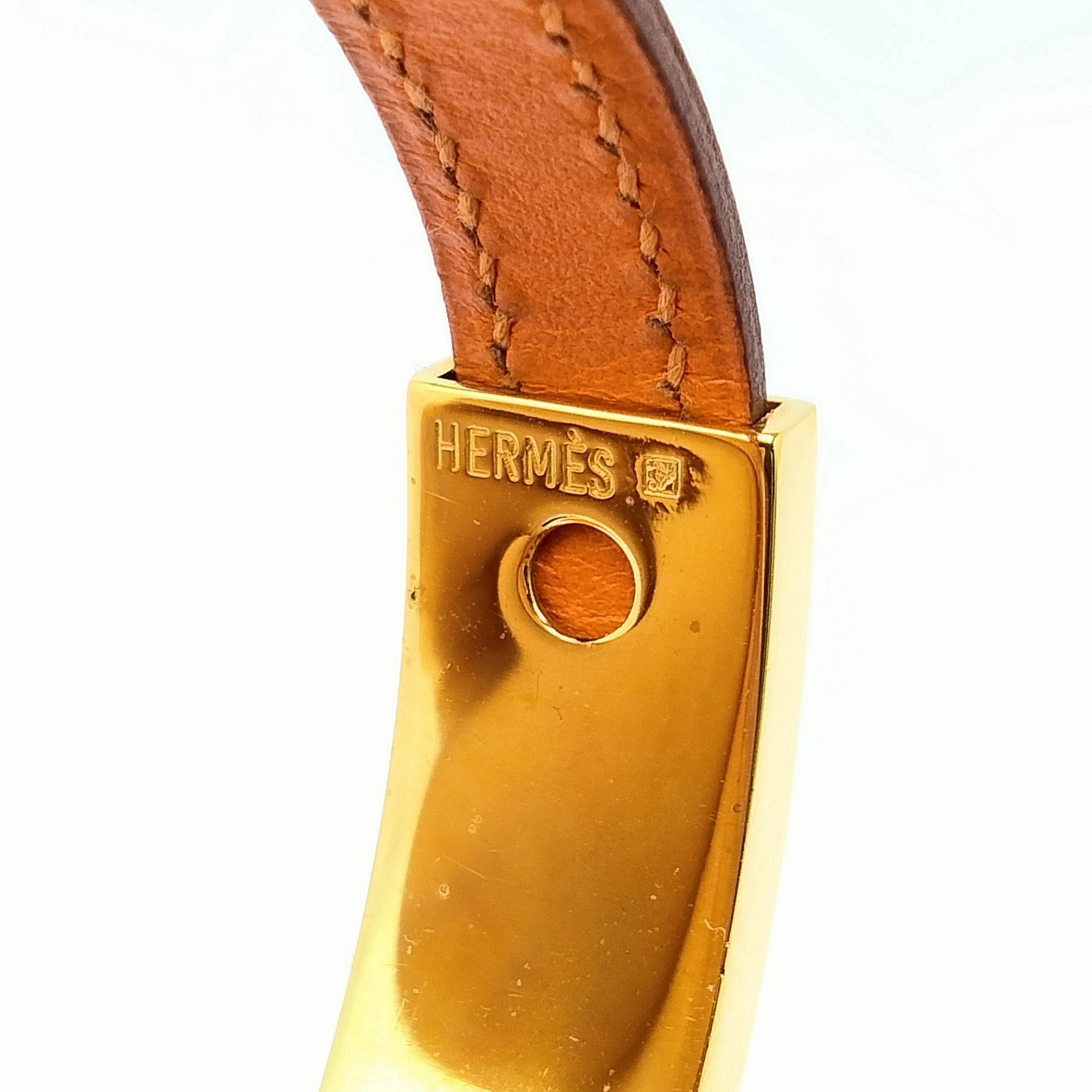 HERMES エルメス プスプス ブレスレット ゴールド レザー ✨️HERMES✨️エルメス プスプス □E刻印 ブレスレット ゴールド