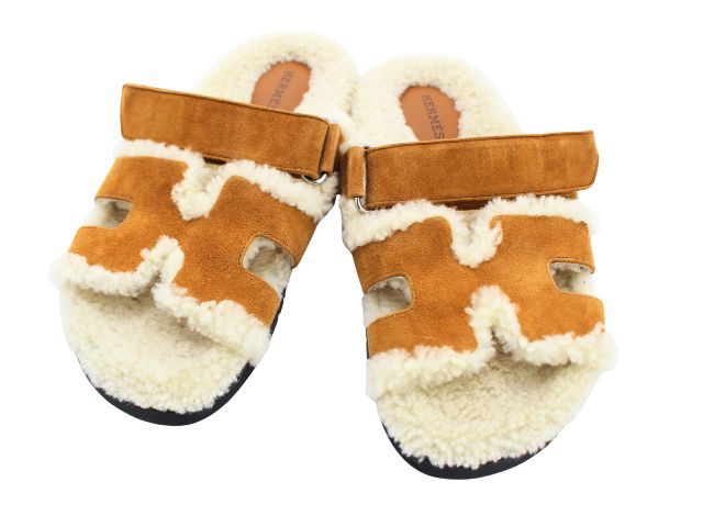 HERMES エルメス シプレ サンダル メンズ26.5cm ブラウン/ベージュ