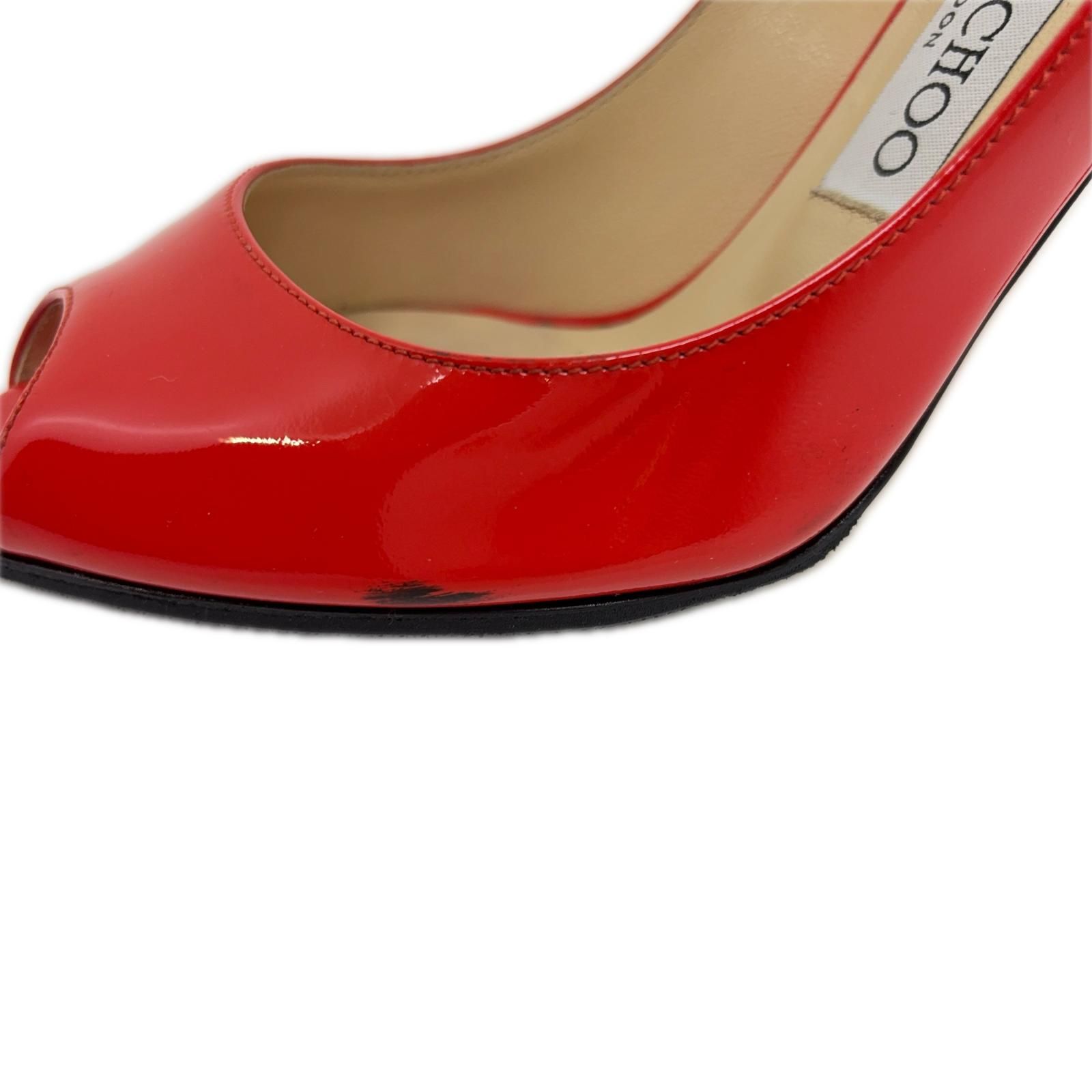 t*︎様 3 【極美品】ジミーチュウ パテントパンプス 36.5 レッド エナメ JIMMY CHOO ジミーチュウ パンプス レディース35（約22cm） パテント