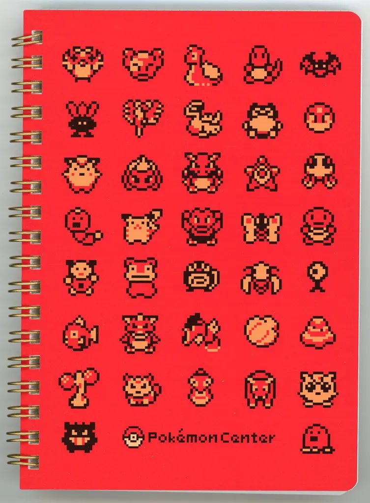 [Used] notebook/memo pad set B6 ring notebook game dot gold silver “Pokémon gold/silver”