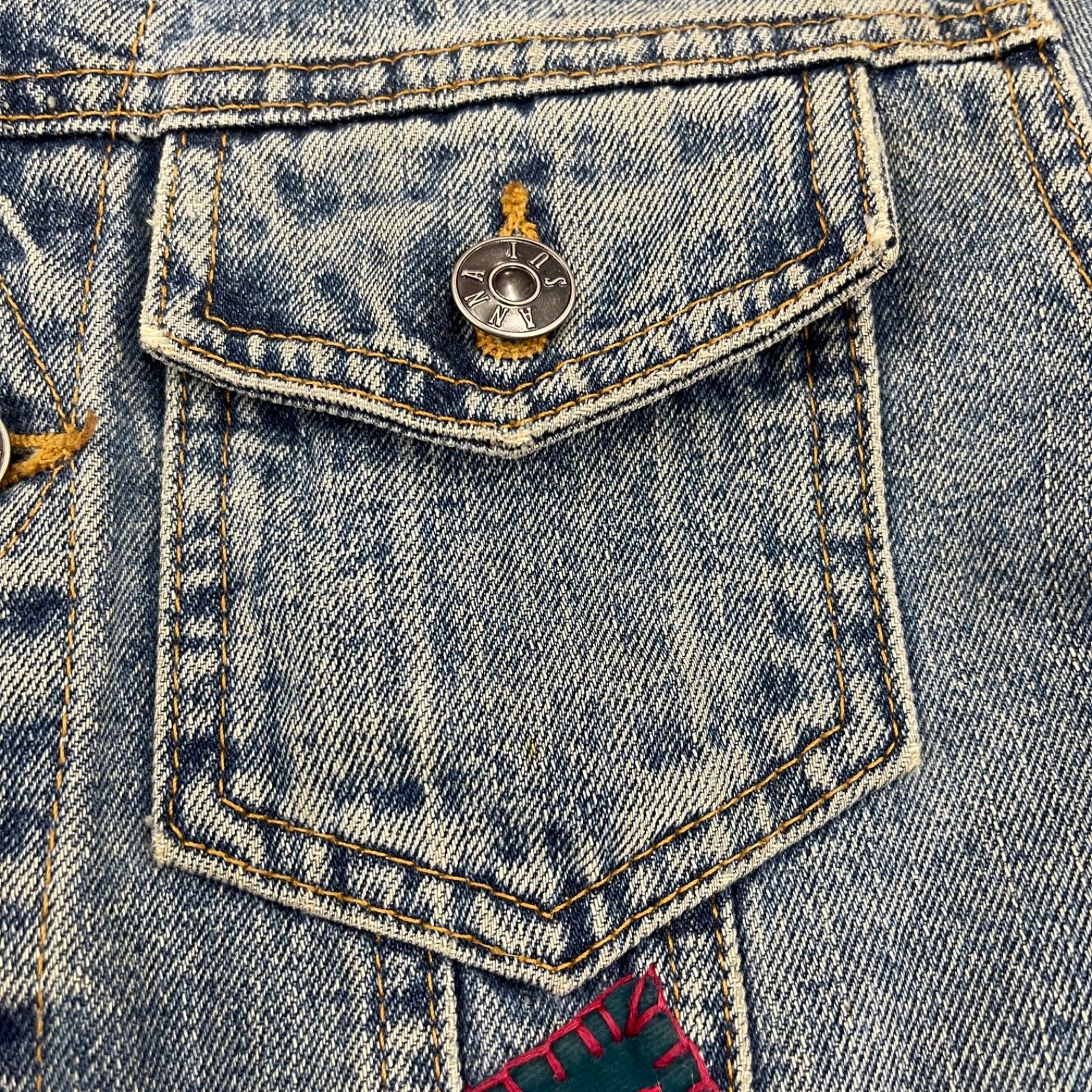 ANNA SUI 刺繍 デニムジャケット Gジャン - メルカリ