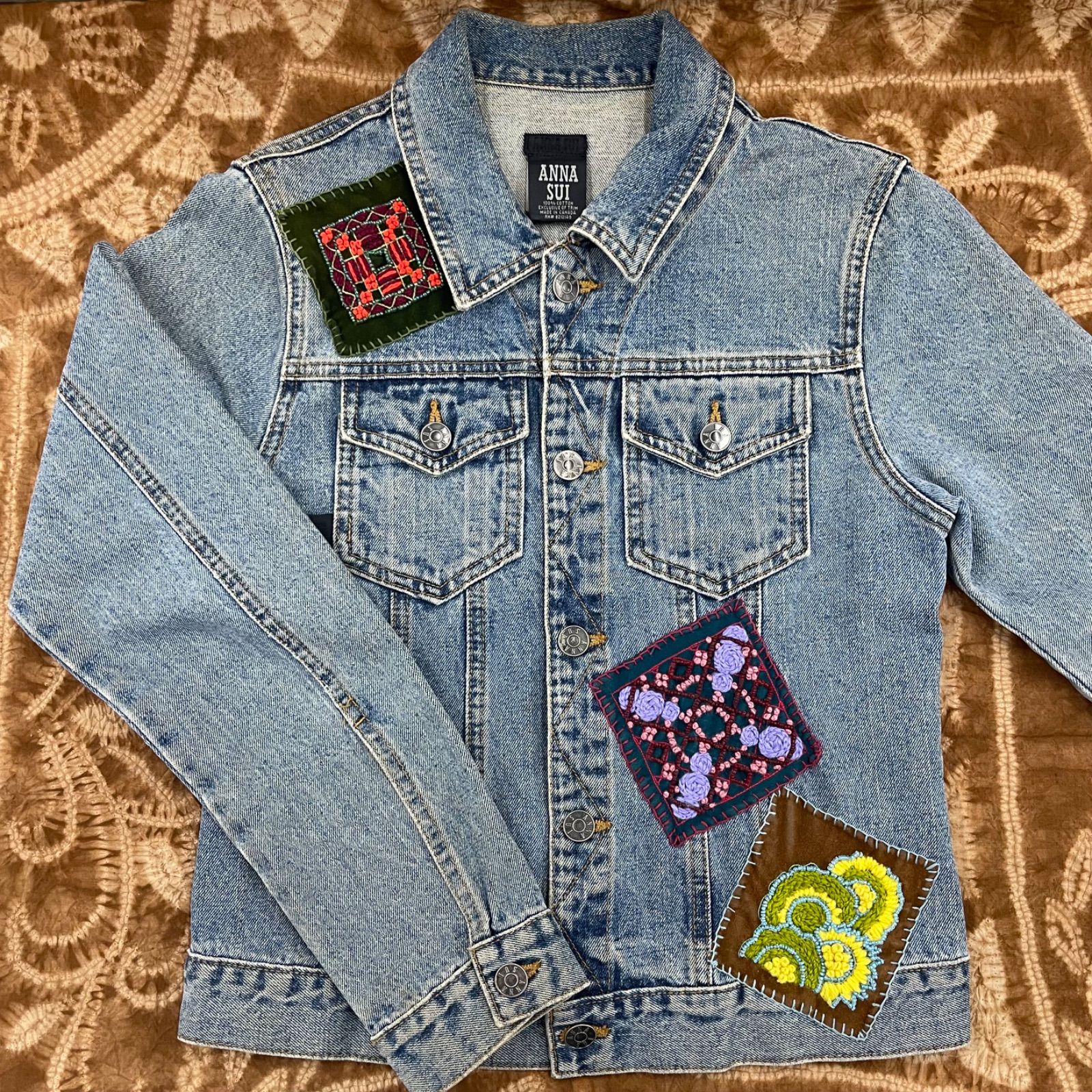 ANNA SUI 刺繍 デニムジャケット Gジャン - メルカリ