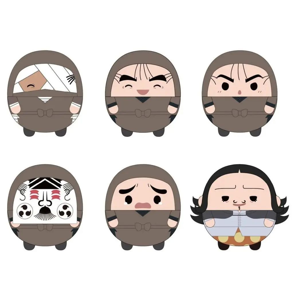 [Used] Plush Toy Mascot and Plush Badge Set of 6 “Nintama Rantaro Fuwakororin 8”