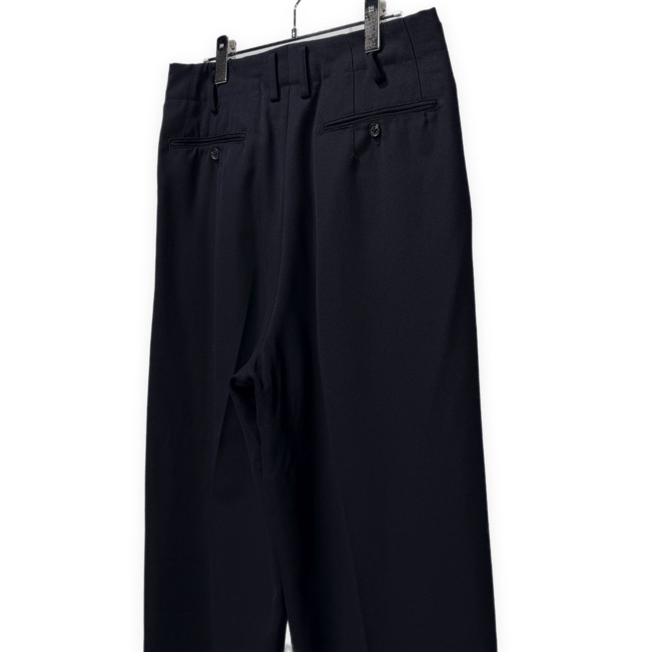 Y's for men ウールサージ2タックワイドテーパードスラックス パンツ