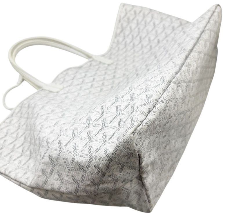 中古】GOYARD ゴヤール サンルイPM PVC ホワイト トートバッグ