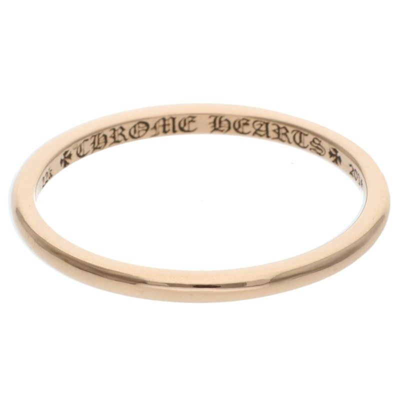 Chrome Hearts 22K WD ROUND BBLGM/Wedding Round Plain Bubble Gum Gold Ring Mens Size 15.5