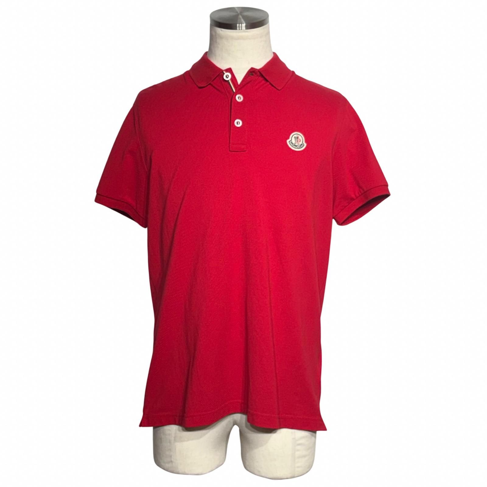 MONCLER 赤 ポロシャツ Mサイズ MONCLER モンクレール MAGLIA ポロシャツ メンズL レッド コットン