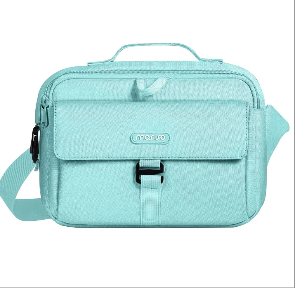 MOSISO Camera Bag for DSLR/SLR/Mirrorless Cameras Compatible Models Canon/Nikon/Sony, Protective Messenger Bag Compact Diagonal Padded Shoulder Bag with Rain Cover (Air Blue) R3 97
