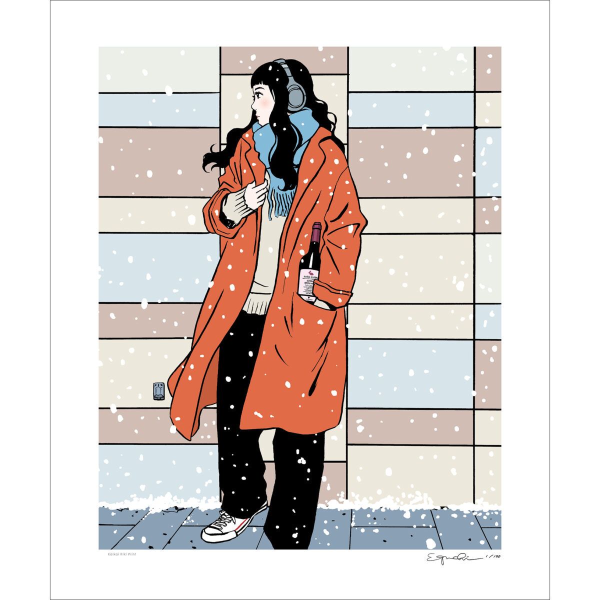 江口寿史「first snow」ED100 シルクスクリーン 77,000円