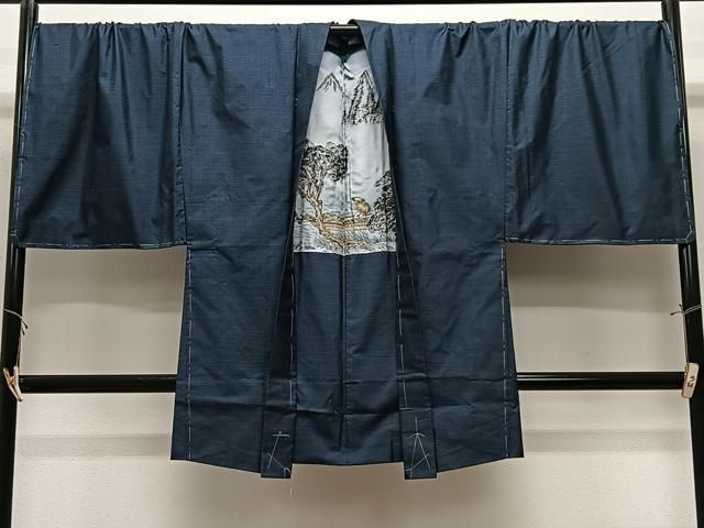 平和屋着物＃男性　本場大島紬　長羽織　100亀甲　総詰め　キングサイズ　正絹　逸品　CABL4044ua