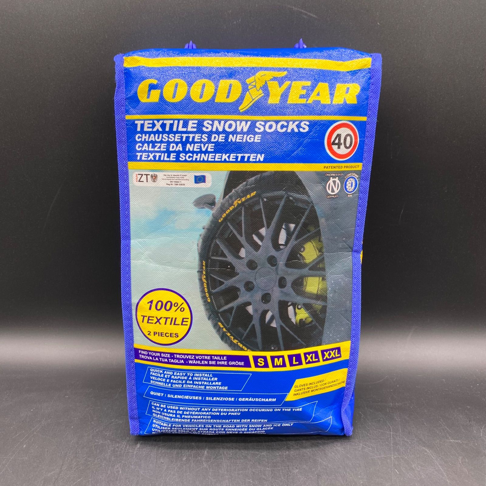 ?323【未使用】GOODYEAR 布製タイヤチェーン スノーソックス Lサイズ