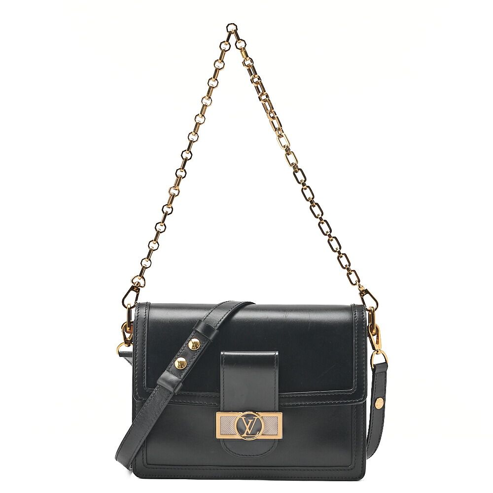 LOUIS VUITTON ルイヴィトン LVロック ドーフィーヌMM ショルダーバッグ M55821 黒（ゴールド金具）【中古】【送料無料】