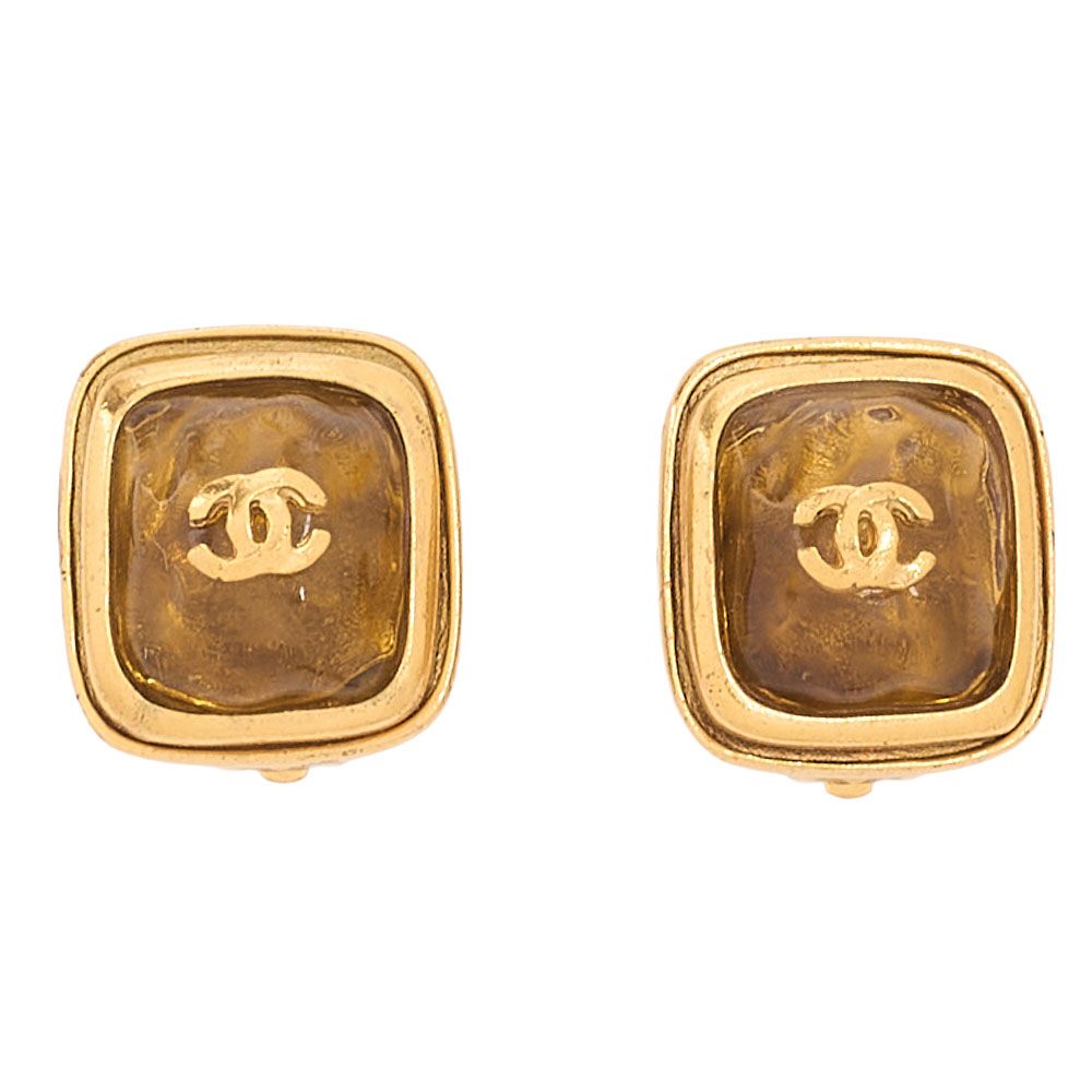 CHANEL シャネル コロゴマーク　 99A　 イヤリング 　ストン×GP　 ゴールド金具 　レディースブローチ ハイブランド【中古】【送料無料】