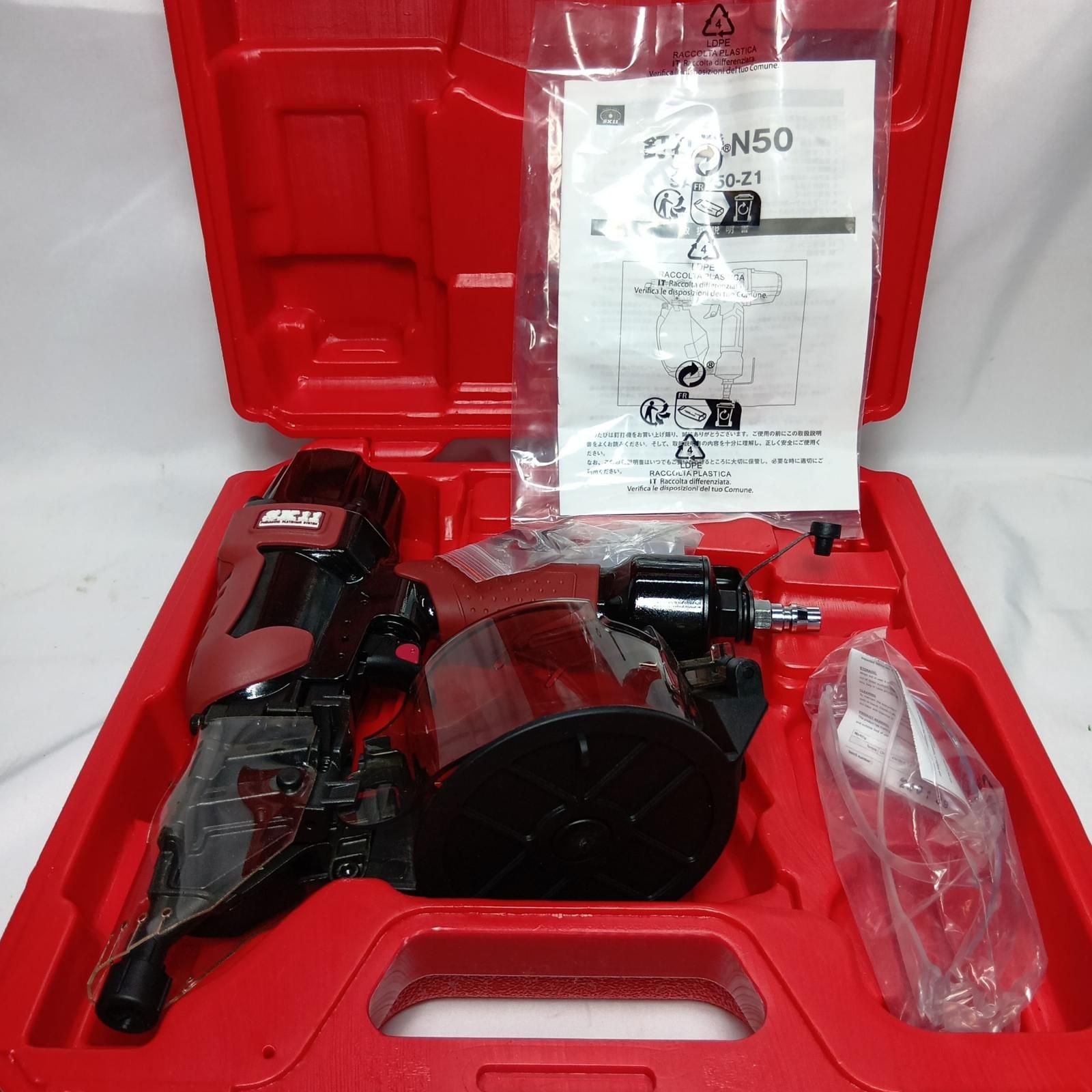 SK11(エスケー11) N50 SA-N50-Z1 エア釘打機 ワイヤ連結釘足長 30~50mm プラシート連結釘足長 25~50mm SA-N50-Z1 赤 17,505円