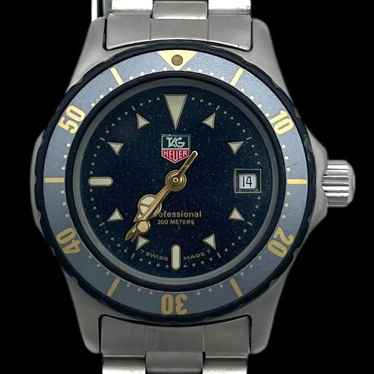 Brand New Battery Operated TAG HEUER TAG Heuer 2000 Professional 200m Ladies Watch 972.608F Qual QZ Date 3 Hands SS Navy Dial Silver