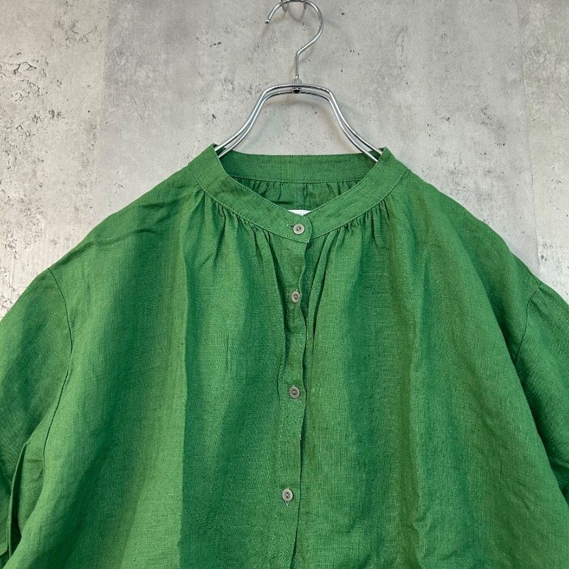 fog linen work. フォグリネンワーク グリーン リネン ギャザー