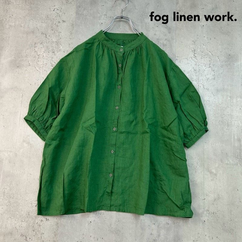 fog linen work. フォグリネンワーク グリーン リネン ギャザー 