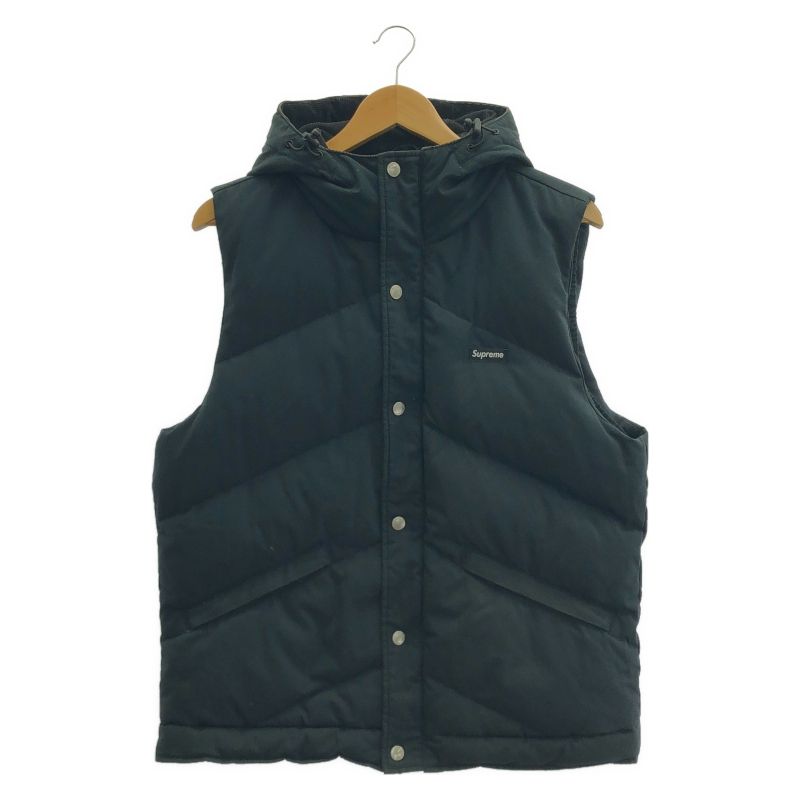 Supreme 12AW Hooded Down Vest ダウンベスト 中古】SUPREME 12AW Hooded Down Vest サイズM 黒 シュプリーム[91