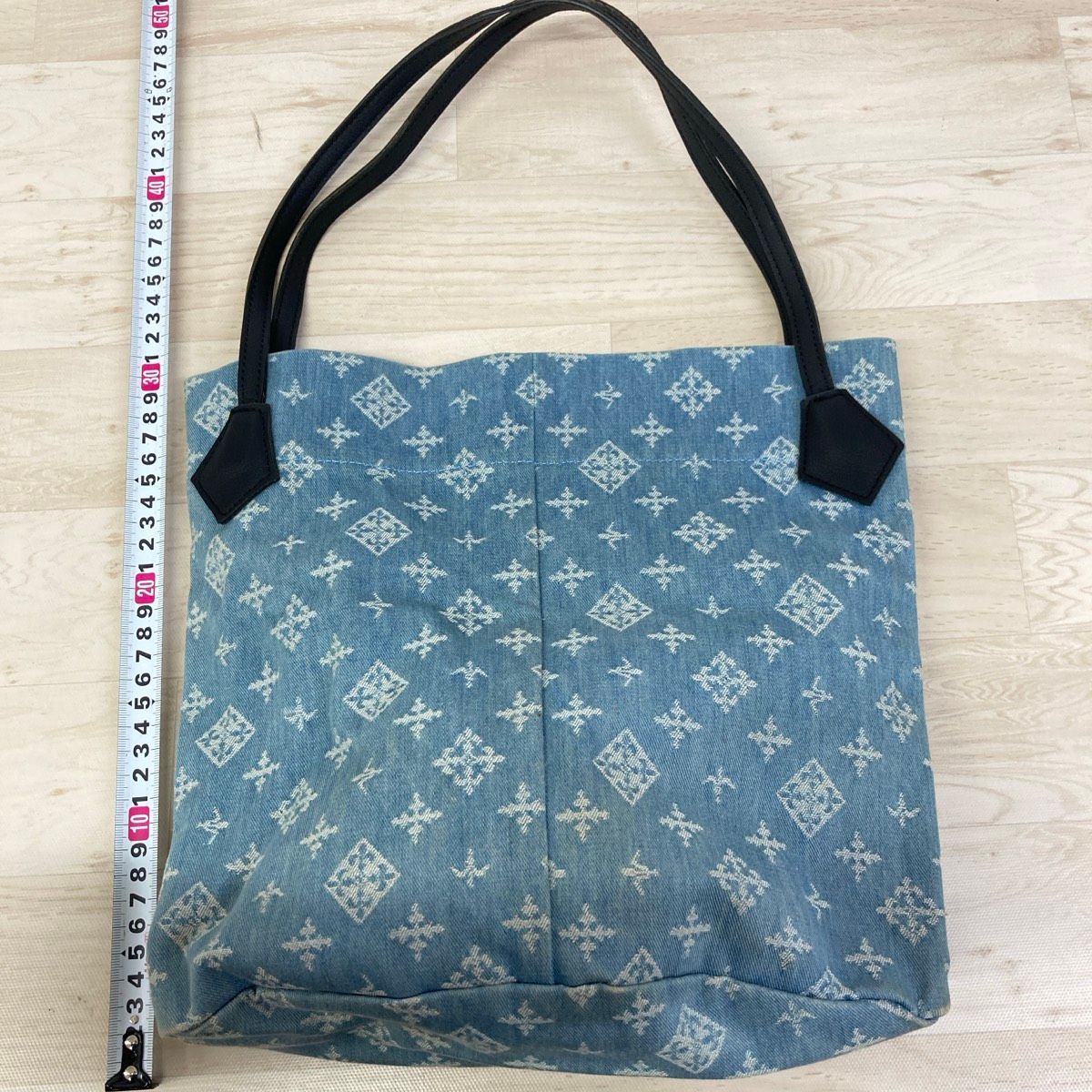 Daily russet/デイリーラシット トートバッグ モノグラム柄 デニム風