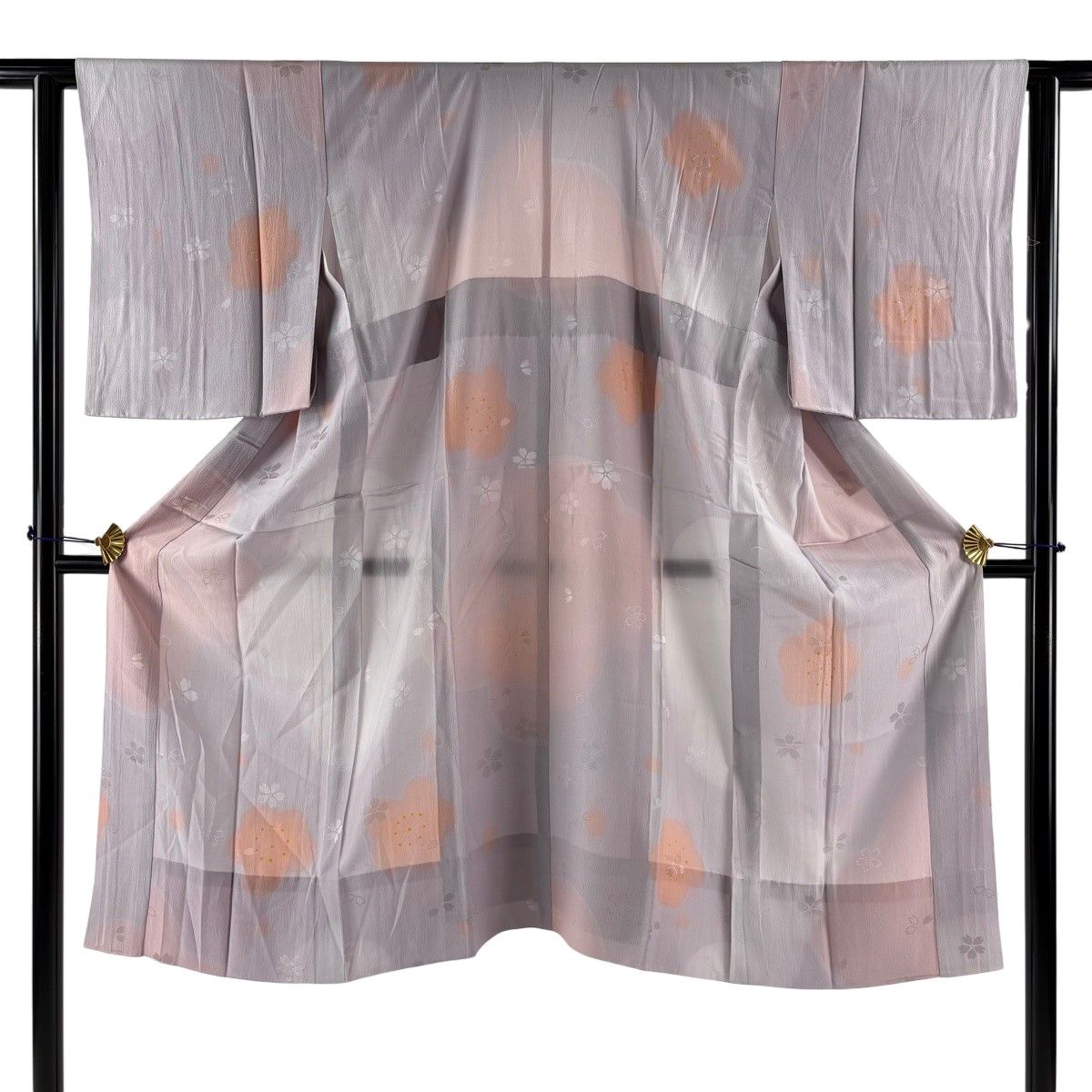 【美品】 長襦袢 身丈124cm 裄丈62.5cm S 桜 ぼかし 薄紫 正絹 秀品 【中古】