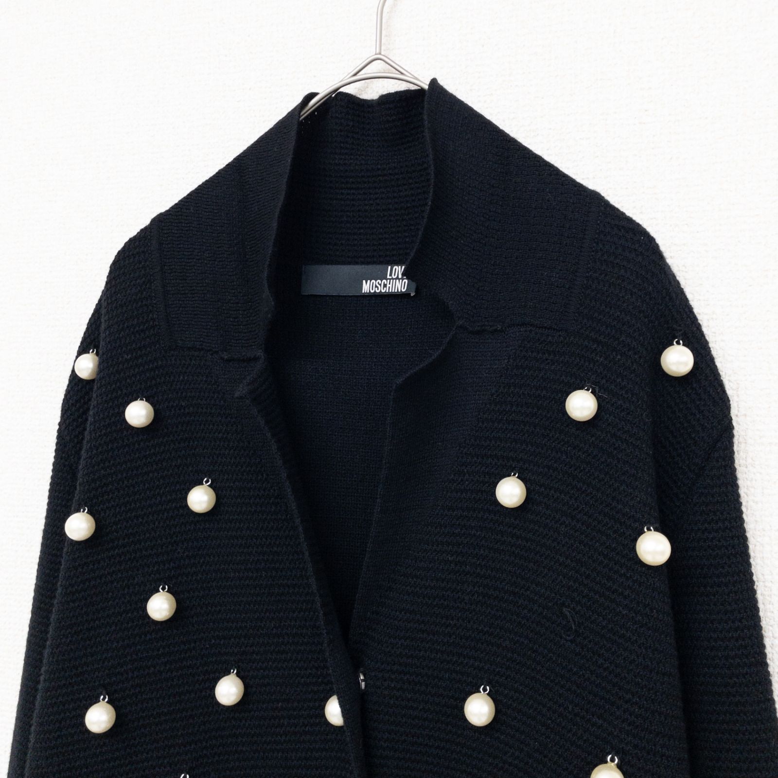 10万以上　 MOSCHINO モスキーノ コート チェスターコート MOSCHINO モスキーノ ニットコート チェスター パール ロング ウール