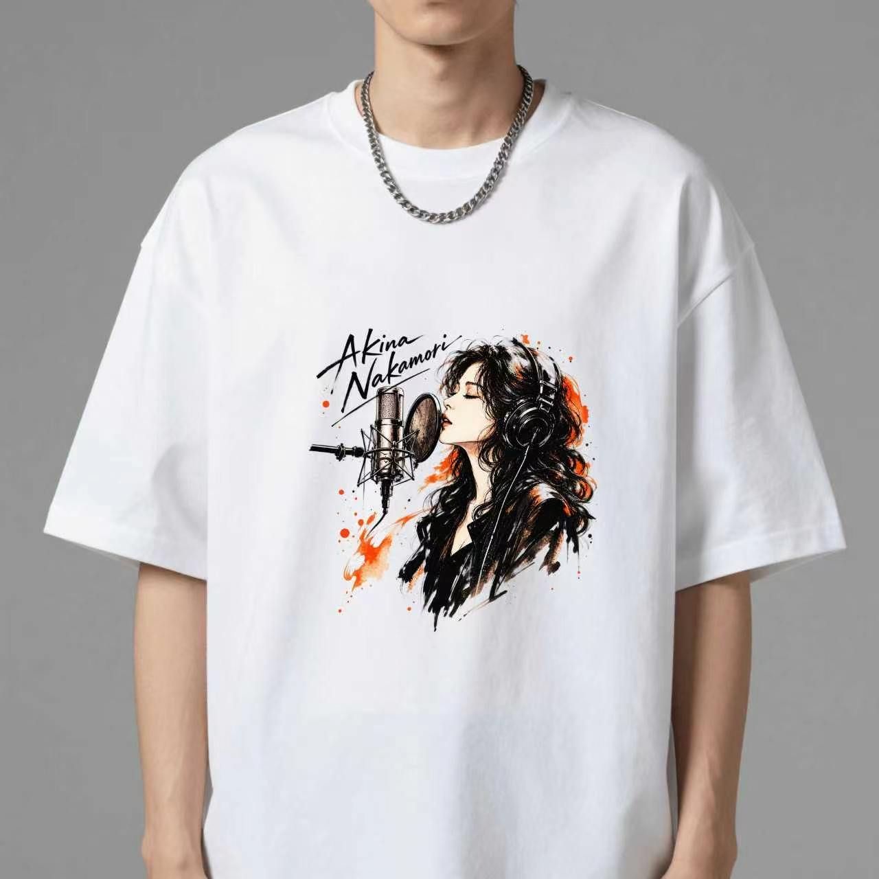 中森明菜 AKINA NAKAMORI グラフィックTシャツ プリントTシャツ 半袖
