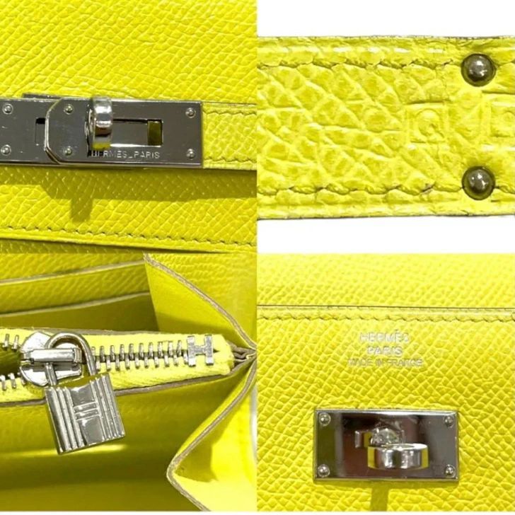 フォロワー様限定◇正規品◇エルメス　ケリーウォレット　イエロー◇美品◇ エルメス ケリーウォレットロング ヴォーエプソン スフレ