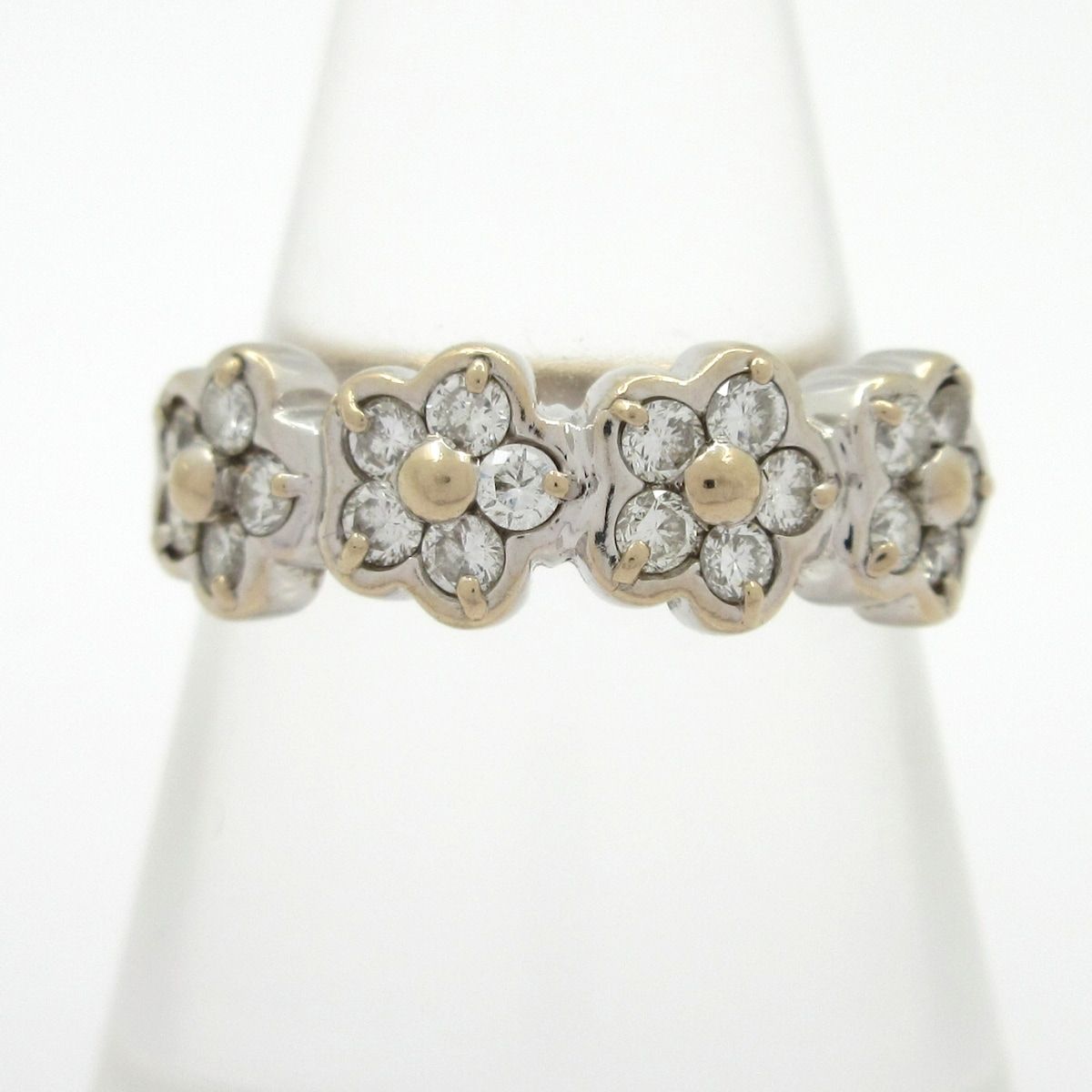 PonteVecchio (Pontevecchio) ring K18WG×Diamond Flower/20P Diamond:0.46ct/Total Weight:5.2g