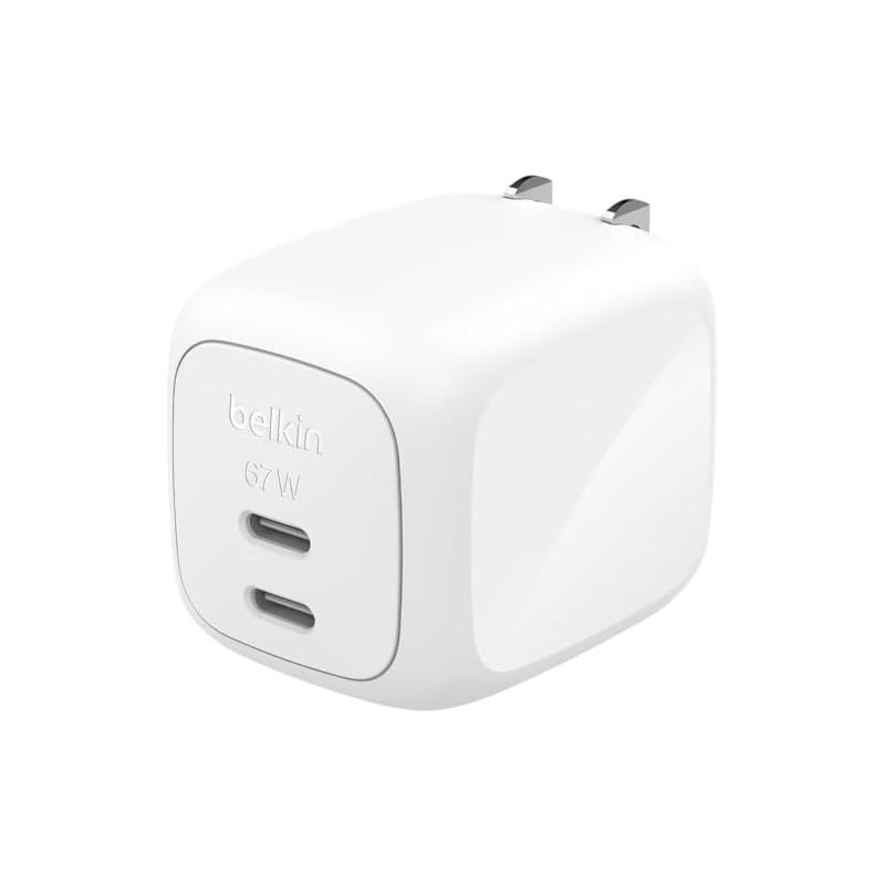 【新品】 Belkin Cubic Charger 67W 充電器 type-c PD充電器 USB-C*2 急速充電 ZSP技術を搭載(待機消費0) ホワイト 0