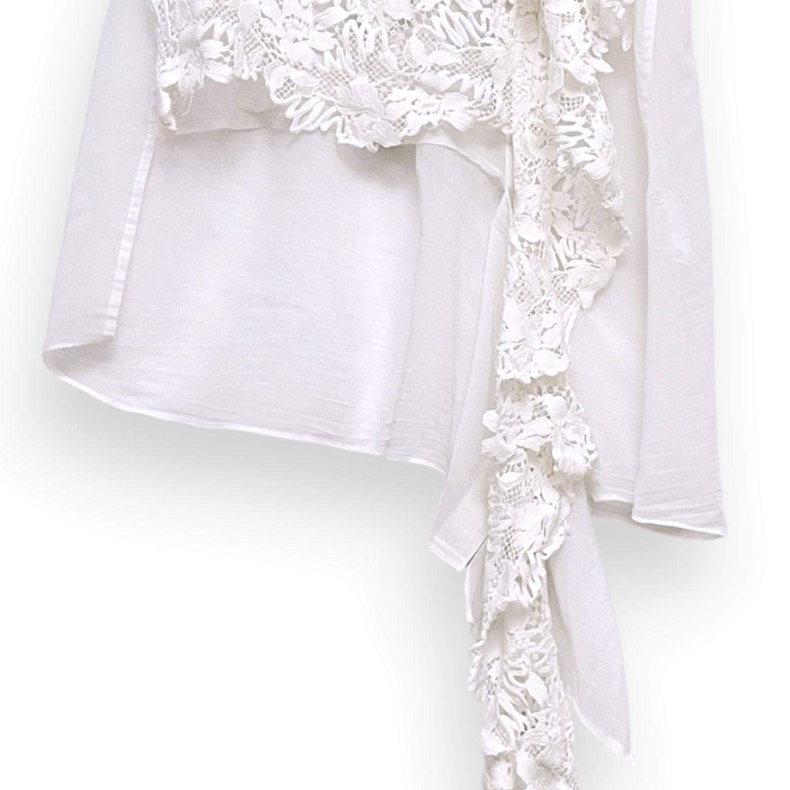 SACAI MOST WANTED HEAVY LACE ASYMMETRIC BLOUSE SHIRT サカイ 刺繍