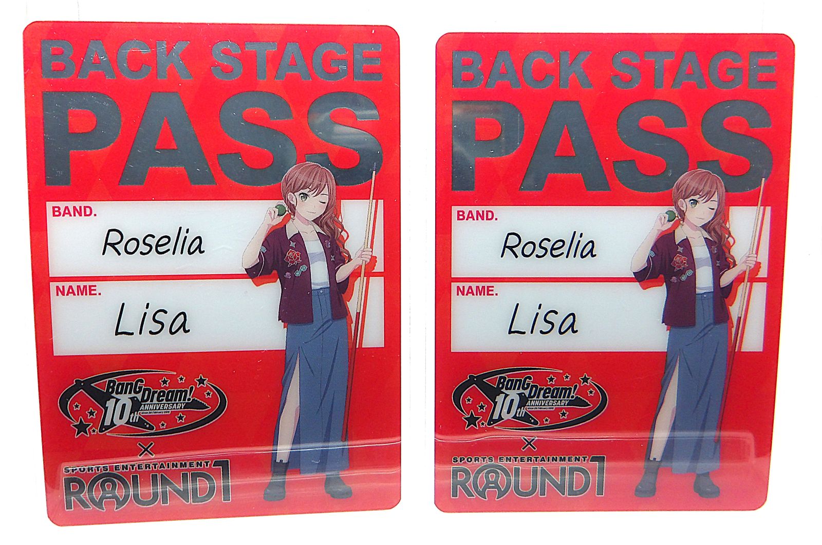 [Used] Bowling shirt drawn by Lisa Imai ver. Backstage Pass Style Metal Card BanG Dream! ROUND1 First Half Collaboration Menu Order Bonus