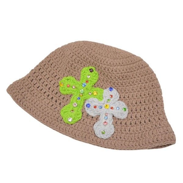 Y.A.R.N. ヤーン 20th Anniversary 3D double Cross Handmade Knit hat