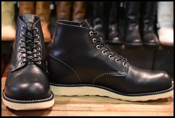 【10.5D 箱付 美品 25年】レッドウィング 8165 アイリッシュセッター 黒 ブラッククローム プレーントゥ ブーツ redwing HOPESMORE【GH081】