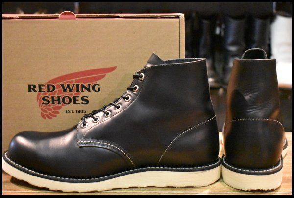 【10.5D 箱付 美品 25年】レッドウィング 8165 アイリッシュセッター 黒 ブラッククローム プレーントゥ ブーツ redwing HOPESMORE【GH081】