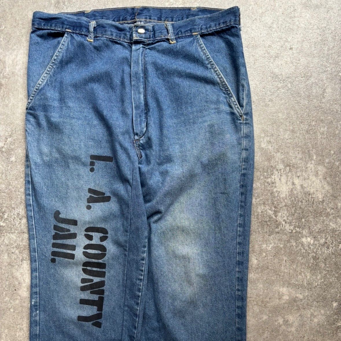 80年代 L.A. COUNTRY JAIL ロサンゼルス刑務所 プリズナー デニム パンツ