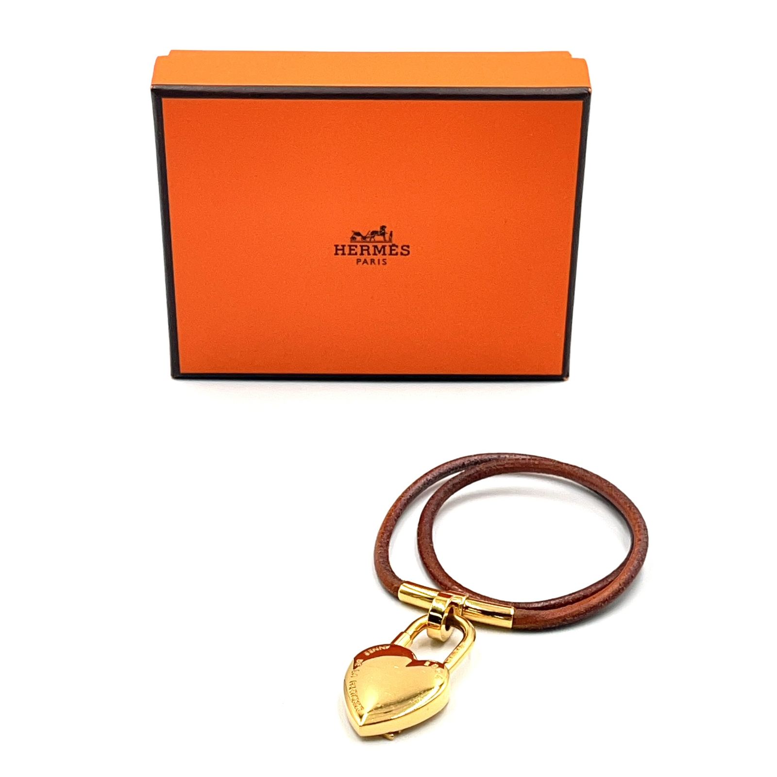 新着】HERMES ファンタジーハート カデナ チョーカー レザー、メタル 
