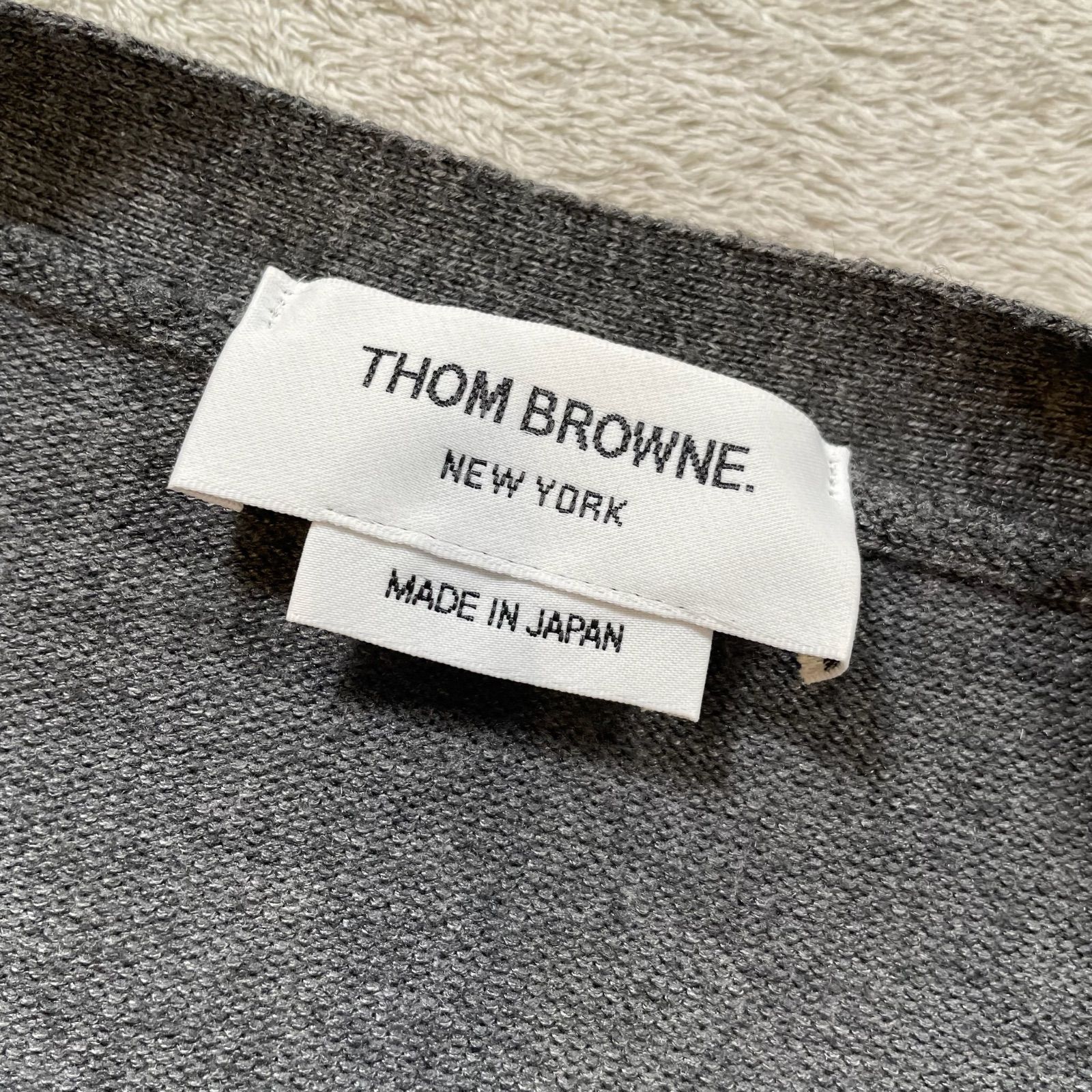 正規品 トムブラウン 4BAR オーバーサイズ　カーディガン トリコロール 1 極美品 トムブラウン THOM BROWNE カーディガン コットン100% ニット