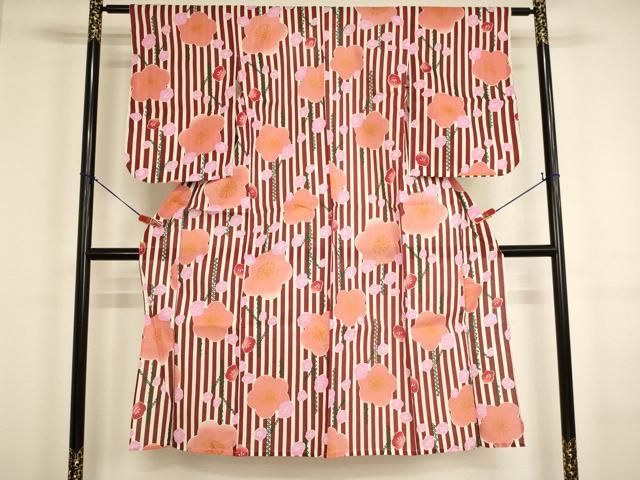 平和屋着物＊夏物　子供　女の子　綿紅梅　浴衣　舞梅文　綿　逸品　未使用　AABJ5672ja 7,280円