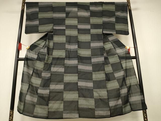 平和屋着物∴夏物　男性　浴衣　綿紅梅　横段市松文様　綿　逸品　AABK6627jd 13,832円