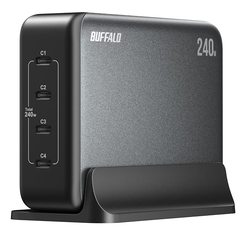 【新品】 【.co.jp限定】 バッファロー 充電器 240W USB4ポート Type-C PD対応 PSE適合 BSACPD24005C4BK 0