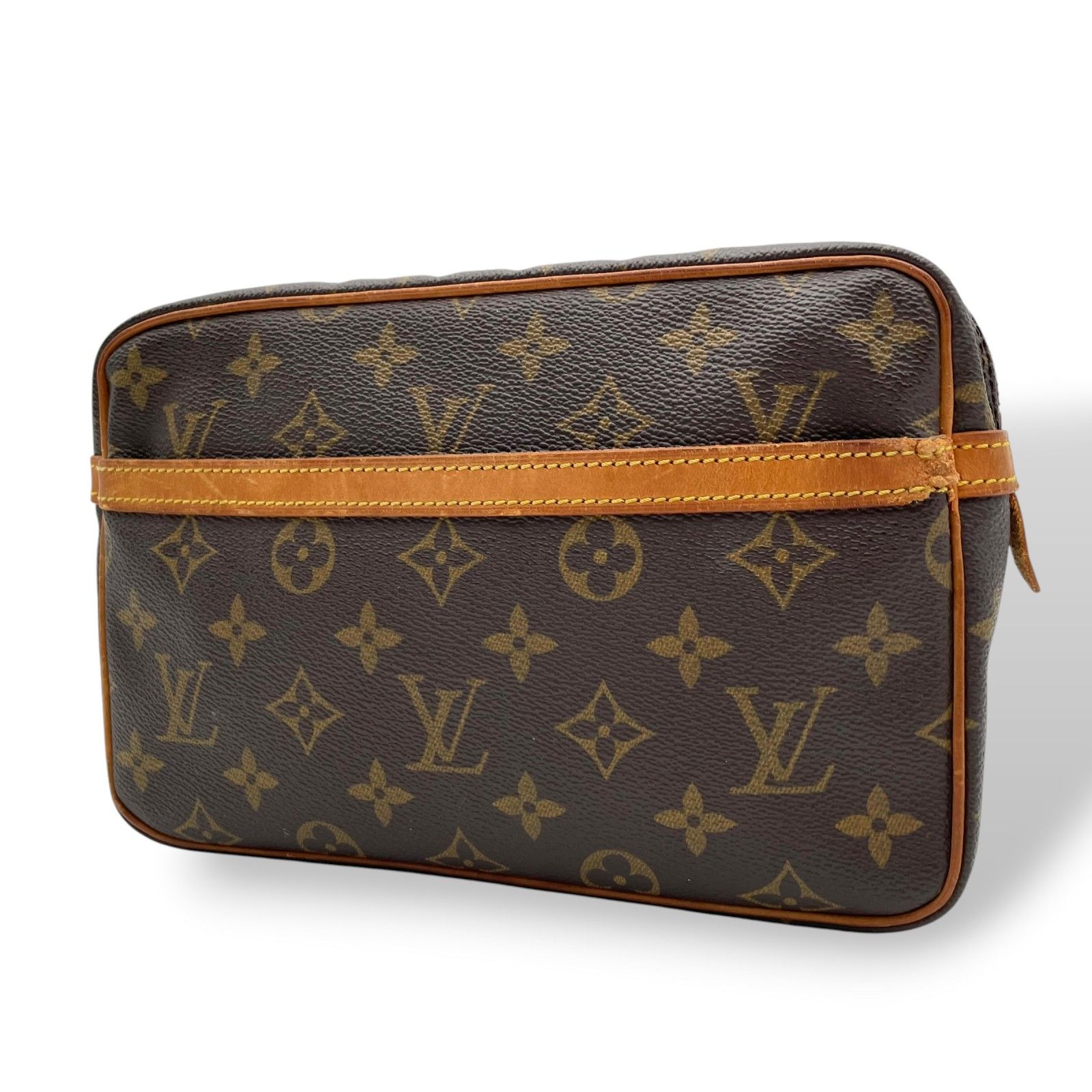 Louis Vuitton Bag Monogram Compiègne 23 Clutch Bag Second Bag Pouch PVC Leather Brown Brown Gold Hardware Vintage Classic Elegant Stylish Casual Business Ceremonial Ceremony for Men and Women Standard D1
