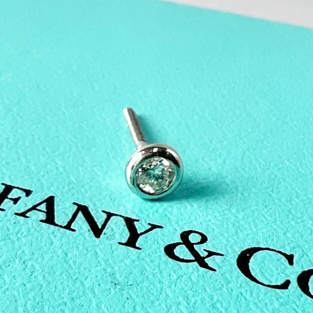 매우 아름다운 티파니 플래티넘 바이 더 야드 다이아몬드 귀걸이 싱글 이어 노 캐치 TIFFANY & CO.PT950