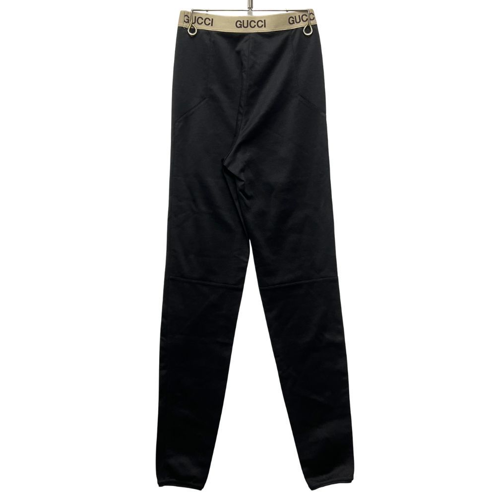 GUCCI ブラックコットンパンツ　イタリア製 GUCCI グッチ 672400 XJDS6 ロゴ レギンス パンツ ブラック サイズ XS