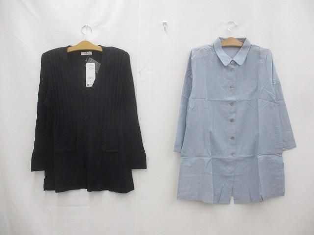 未使用 タグ付き るんびに オルベーラ 東京白ゆり會 麻混チュニックシャツ ロングカーディガン 2点 LL 日本製 レディース