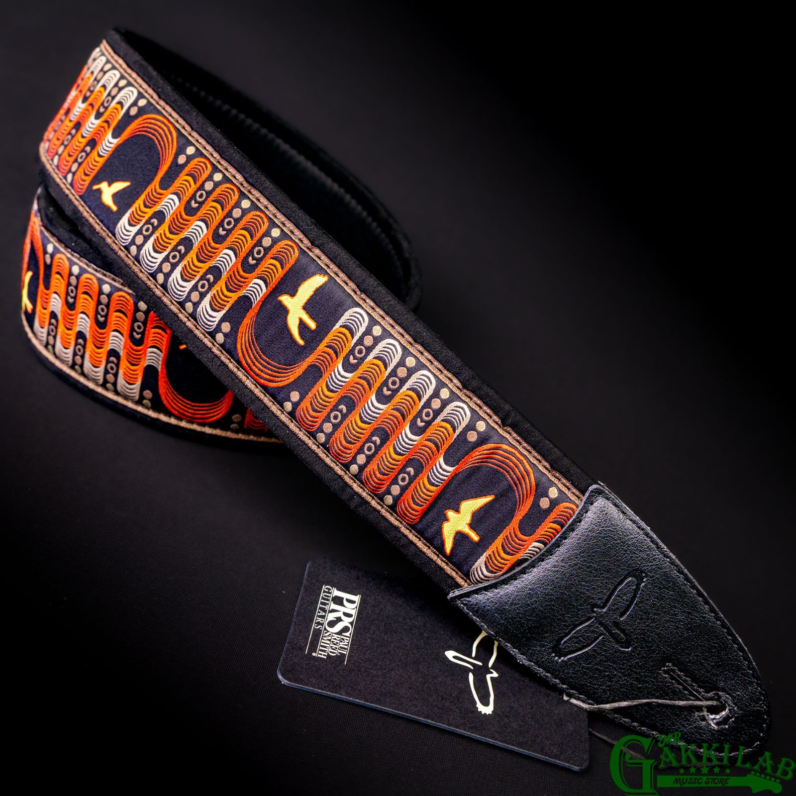 Paul Reed Smith(PRS) 2.4inch Padded Guitar Strap w/FLASH Custom Jacquard Birds Wavelength Red ポールリードスミス ストラップ