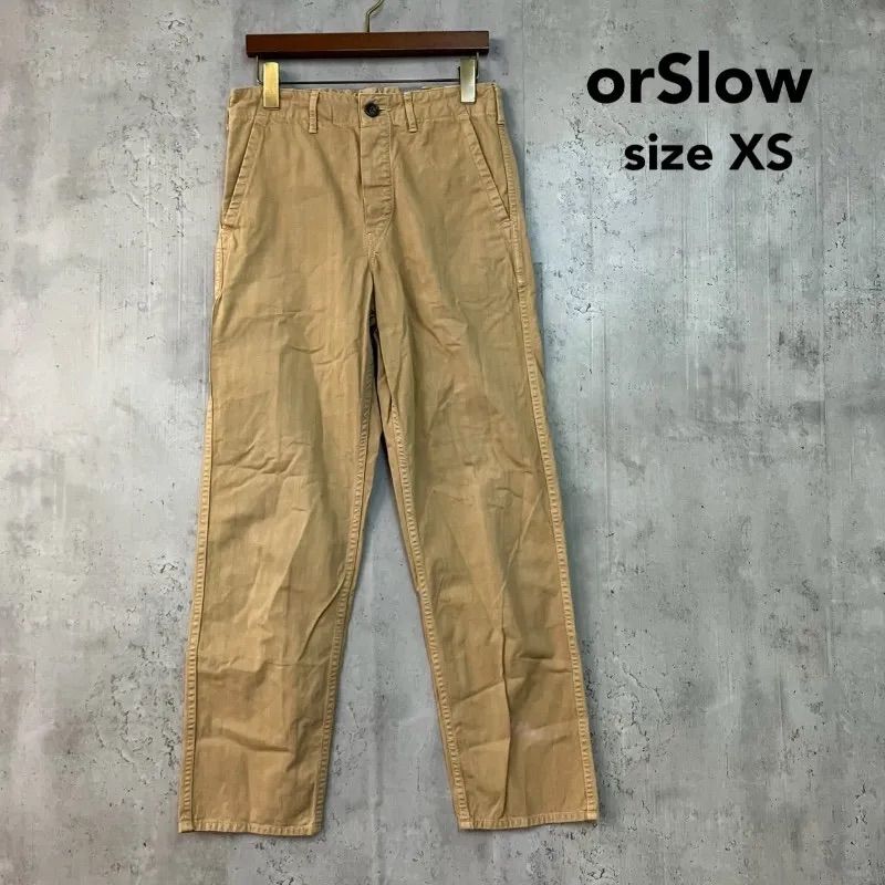 orSlow Oaslow XS Beige French Work Pants, Work Pants, Easy Pants, Chino Pants, Tapered Pants, Bottoms, 100% Cotton, Made in Japan, Plain, Simple, Casual, Classic, American Style ■■